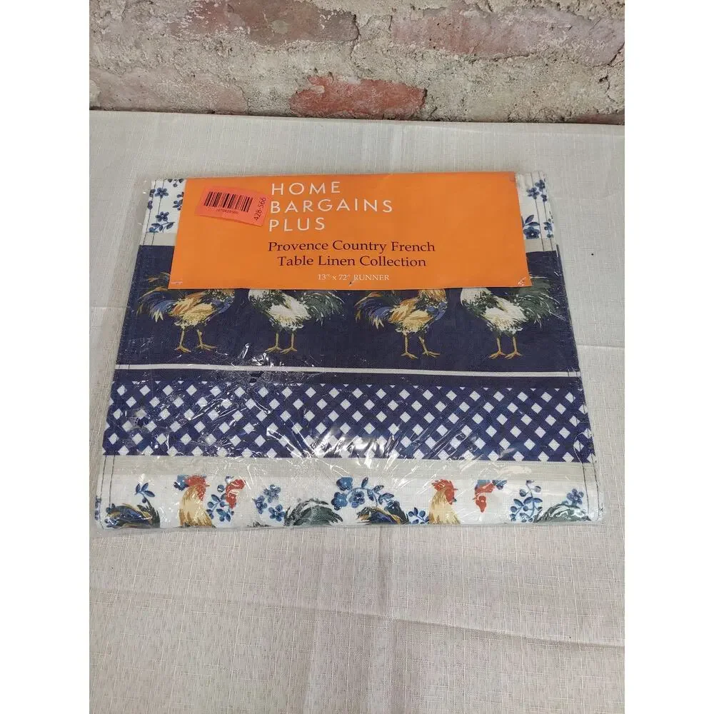 Home Bargains Plus Provence French Country Rooster Table Runner 13 x 72 Inch
